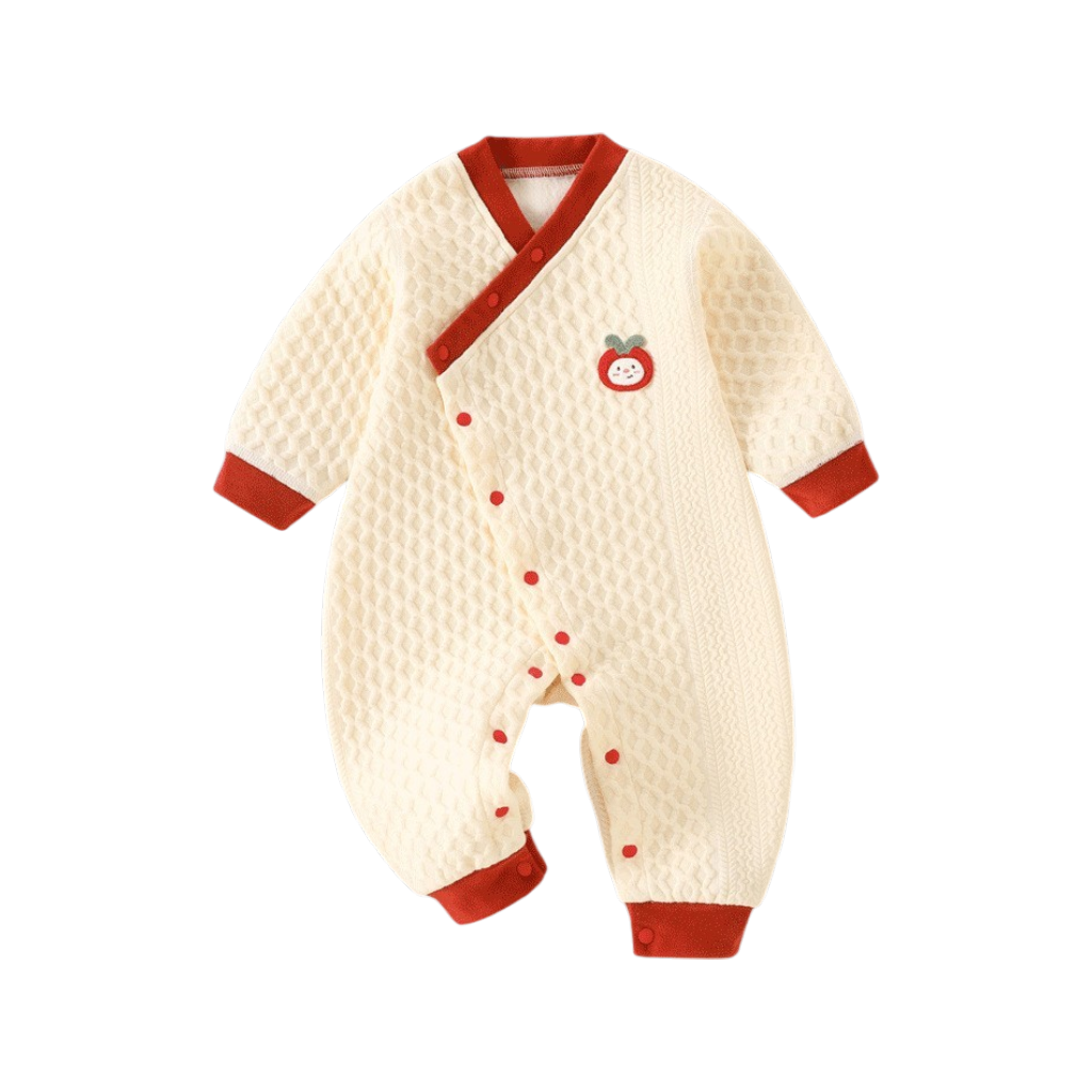 Red Apple Quilted Baby Romper