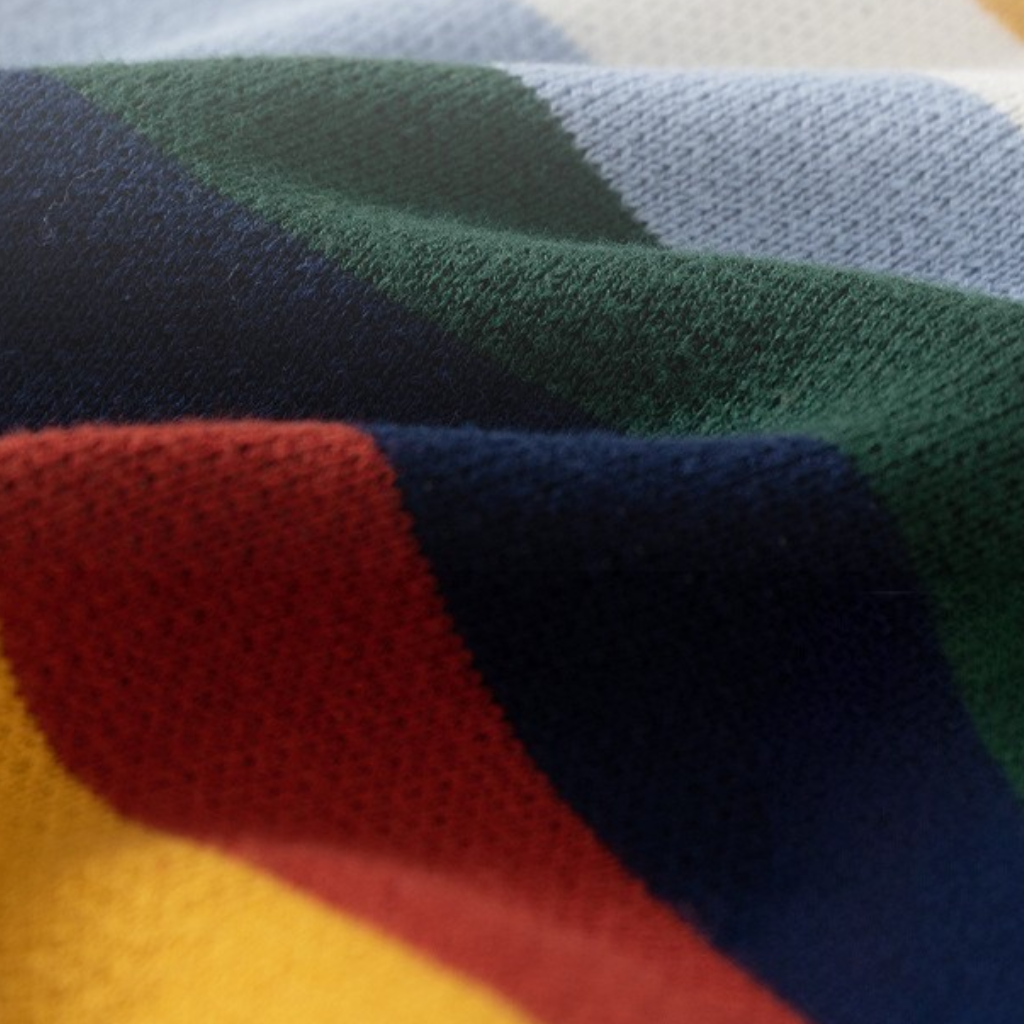 Multi-Stripe Animal Knit Baby Cardigan