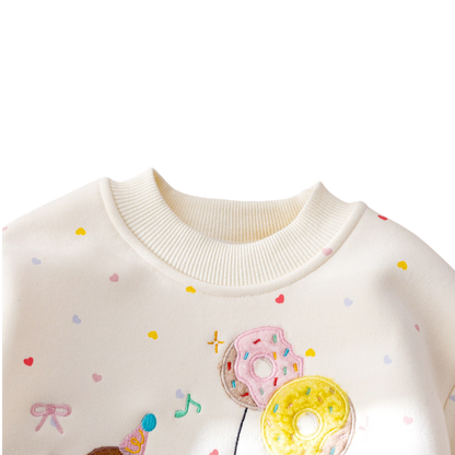 Apricot Puppy Embroidered Baby Sweatshirt