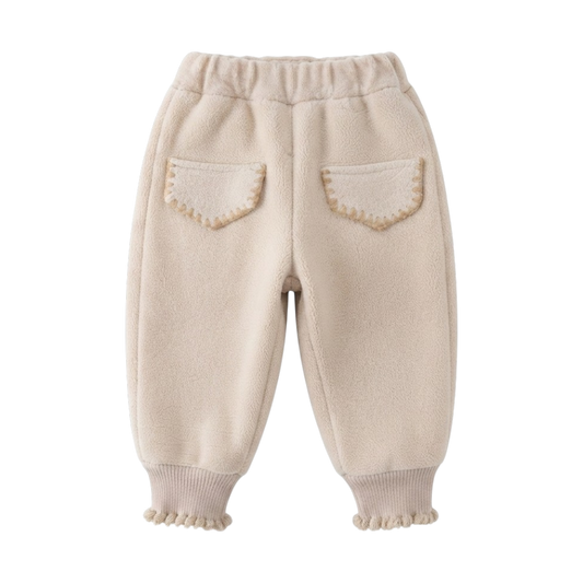 Oatmeal Embroidered Baby Pants