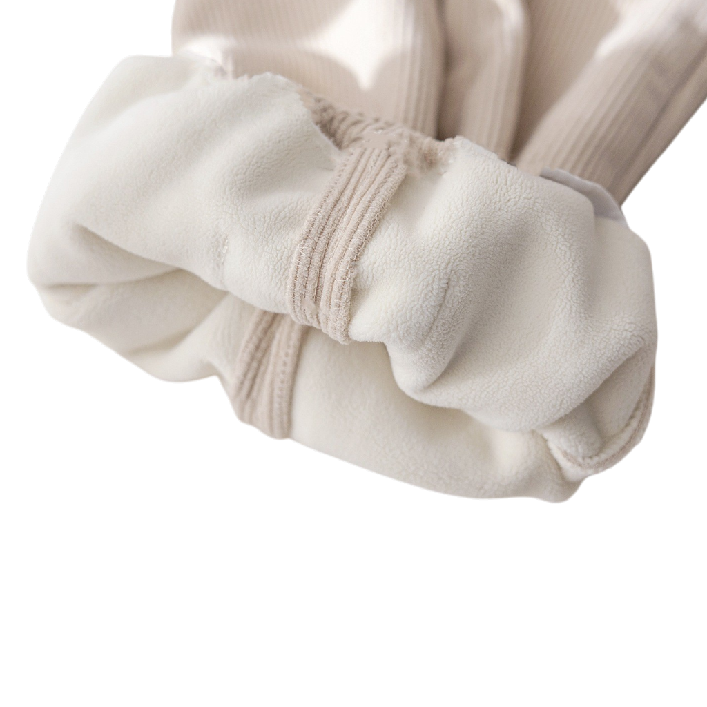 Beige Bow Embroidered Baby Pants