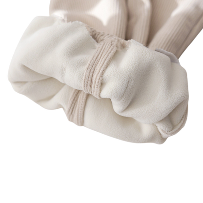 Beige Bow Embroidered Baby Pants