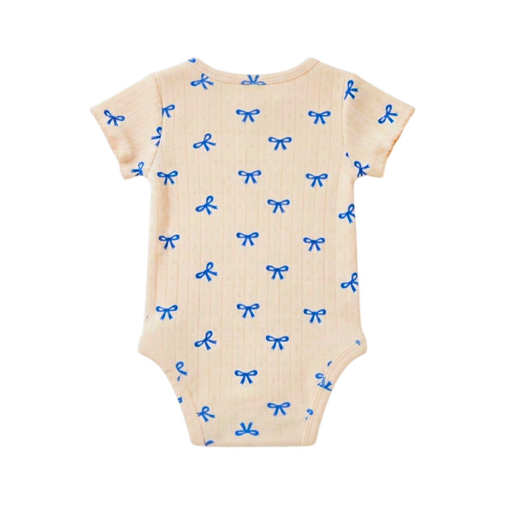 Blue Bow Baby Bodysuit