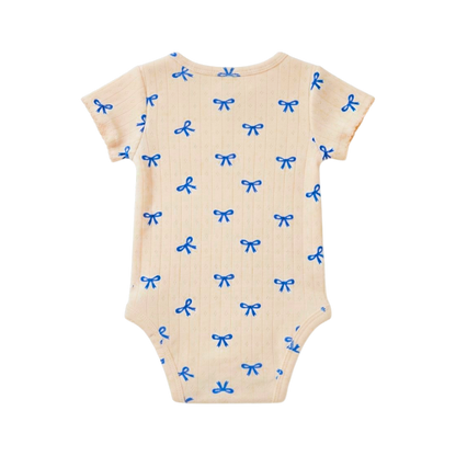 Blue Bow Baby Bodysuit