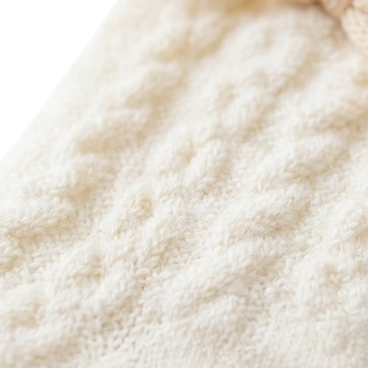 White Bow Winter Baby Socks