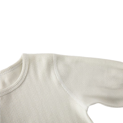 Creamy Sage Bunny Long-Sleeve Baby Romper
