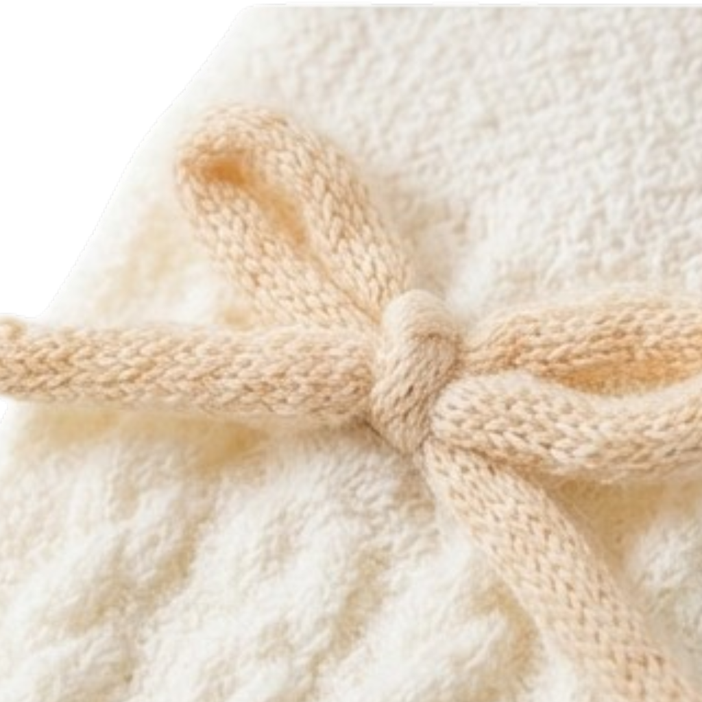 White Bow Winter Baby Socks