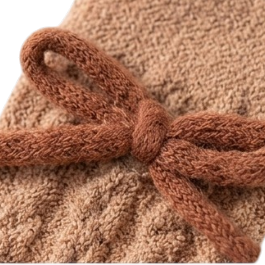 Khaki Bow Winter Baby Socks