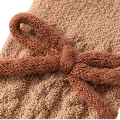 Khaki Bow Winter Baby Socks