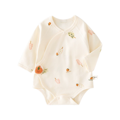 Cream Popsicle Wrap Long-Sleeve Baby Bodysuit