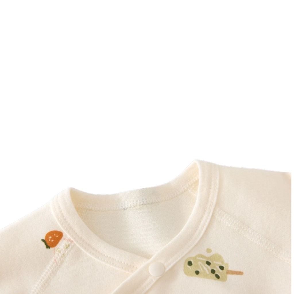Cream Popsicle Wrap Long-Sleeve Baby Bodysuit