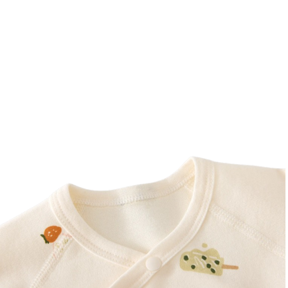Cream Popsicle Wrap Long-Sleeve Baby Bodysuit