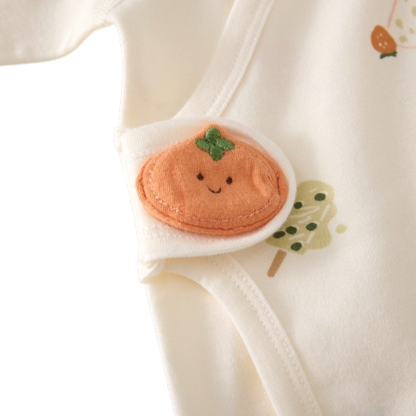 Cream Popsicle Wrap Long-Sleeve Baby Bodysuit