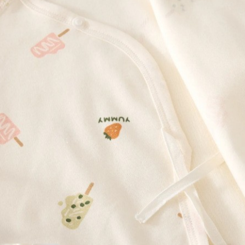 Cream Popsicle Wrap Long-Sleeve Baby Bodysuit