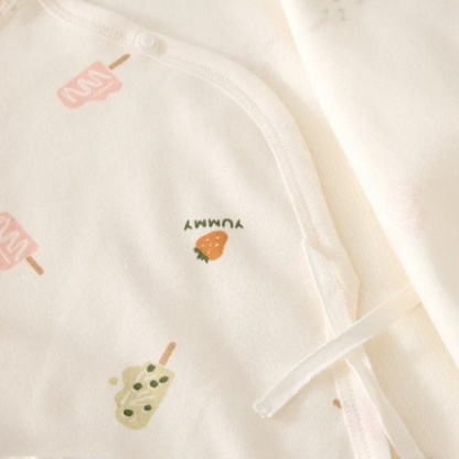 Cream Popsicle Wrap Long-Sleeve Baby Bodysuit