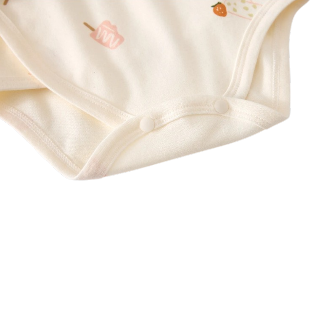 Cream Popsicle Wrap Long-Sleeve Baby Bodysuit