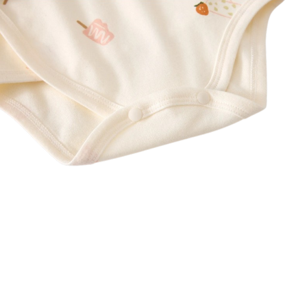 Cream Popsicle Wrap Long-Sleeve Baby Bodysuit
