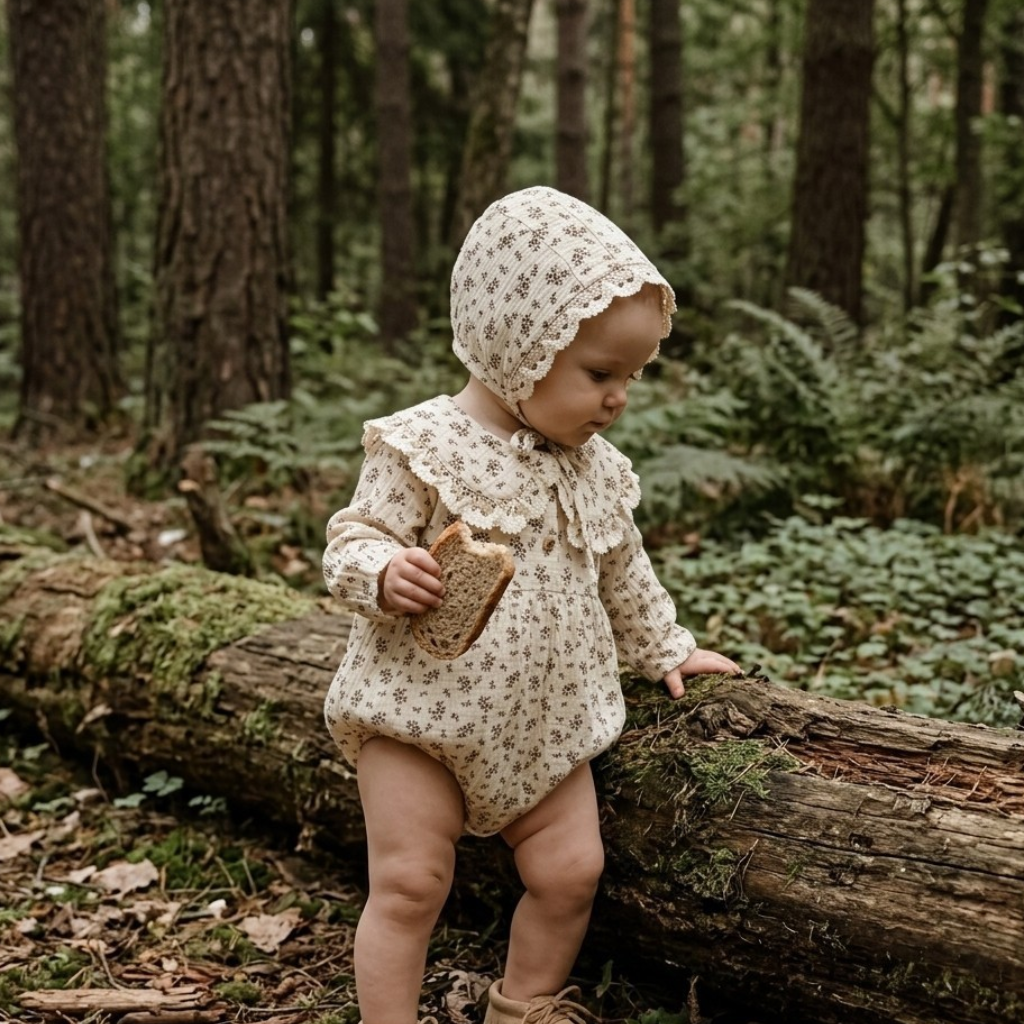 Floral Baby Bodysuit & Hat Set styled product image