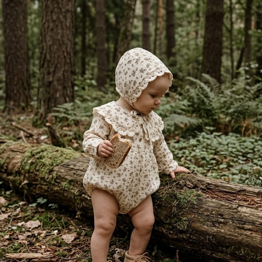Floral Baby Bodysuit & Hat Set styled product image