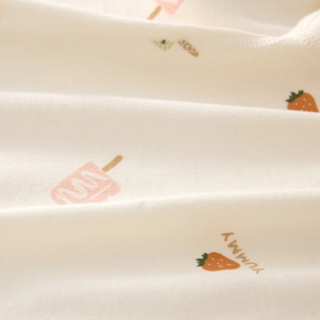 Cream Popsicle Wrap Long-Sleeve Baby Bodysuit