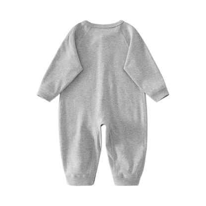 Grey Apple Long-Sleeve Baby Romper