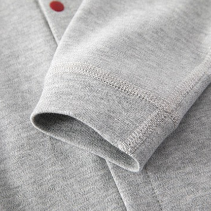 Grey Apple Long-Sleeve Baby Romper