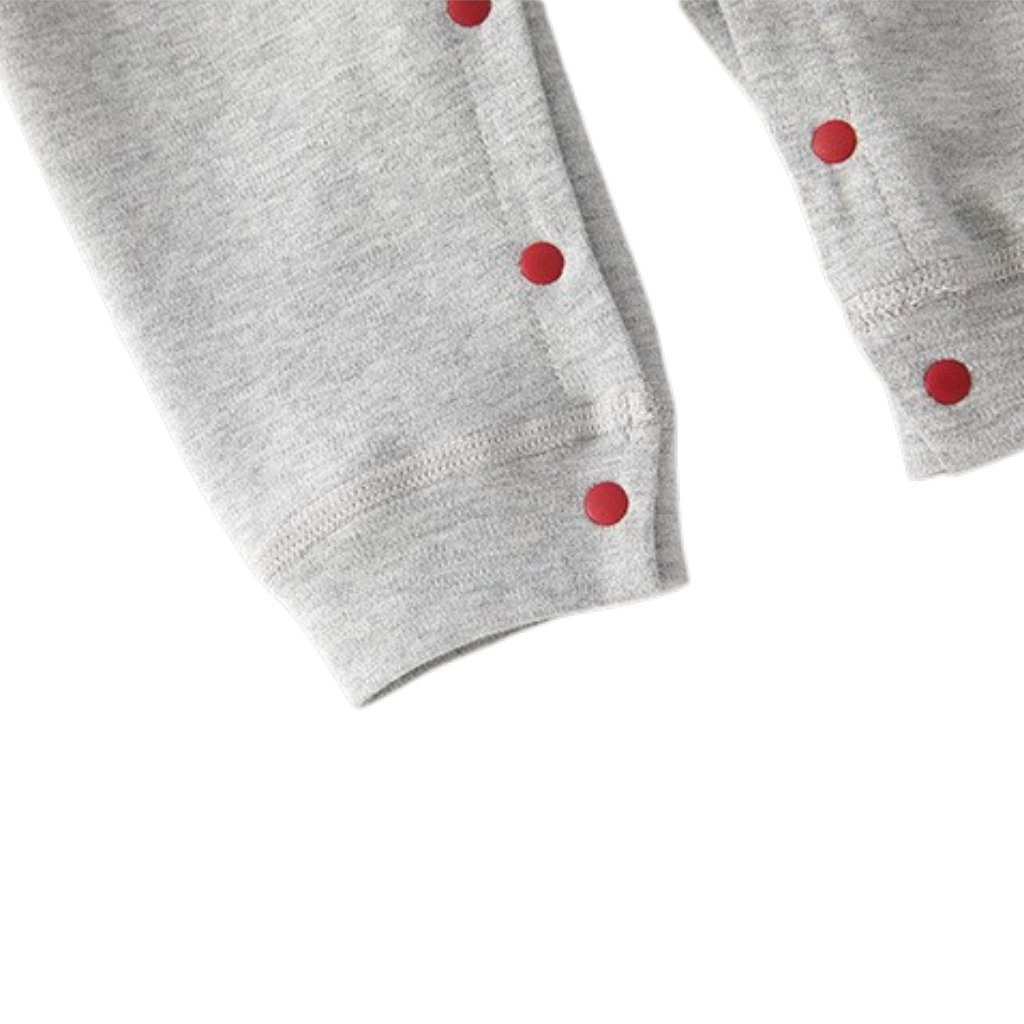 Grey Apple Long-Sleeve Baby Romper