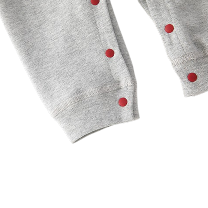 Grey Apple Long-Sleeve Baby Romper