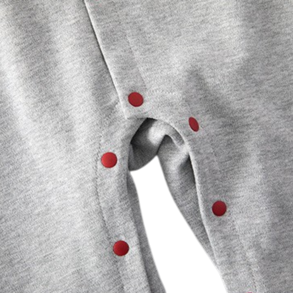 Grey Apple Long-Sleeve Baby Romper
