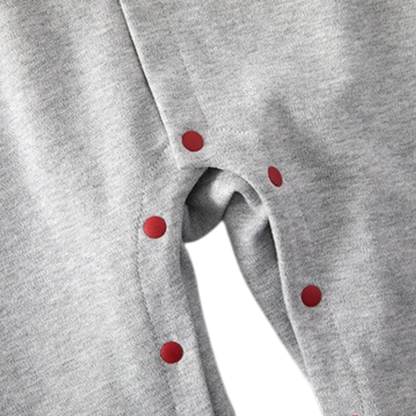 Grey Apple Long-Sleeve Baby Romper