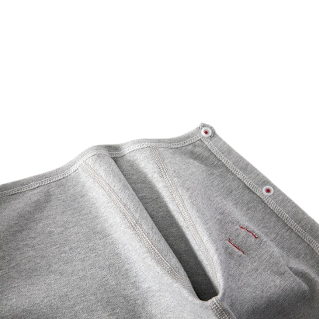 Grey Apple Long-Sleeve Baby Romper