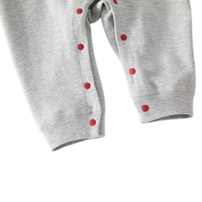Grey Apple Long-Sleeve Baby Romper