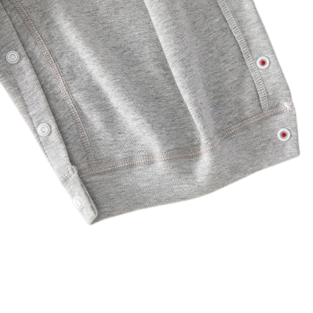 Grey Apple Long-Sleeve Baby Romper