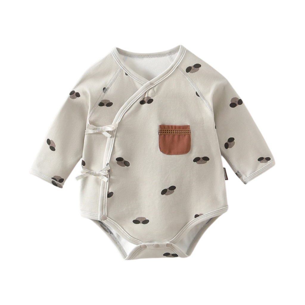 Warm Greige Long Sleeve Baby Bodysuit