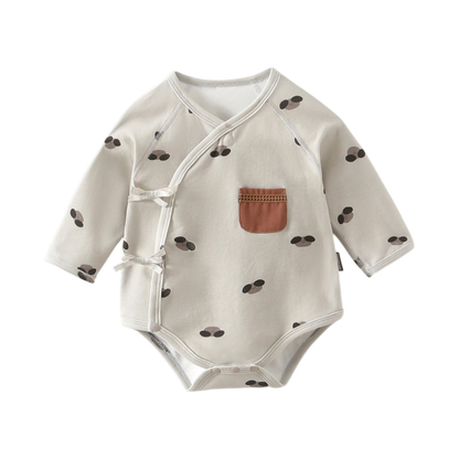Warm Greige Long Sleeve Baby Bodysuit