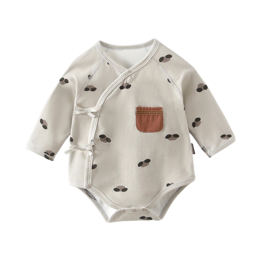 Warm Greige Long Sleeve Baby Bodysuit