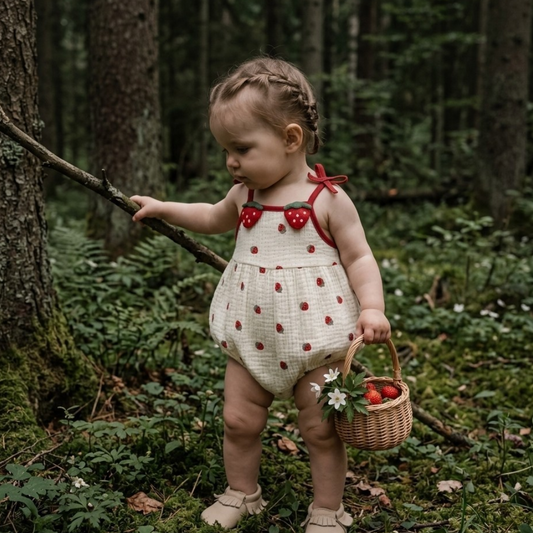Strawberry Sleeveless Baby Bodysuit