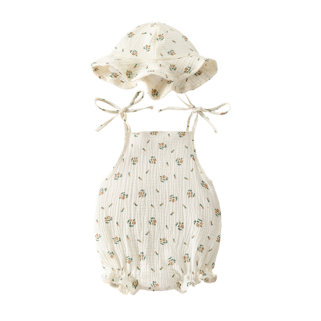 Sweet Floral Tie-Front Baby Bodysuit Set styled product image