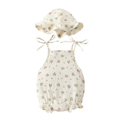 Sweet Floral Tie-Front Baby Bodysuit Set styled product image
