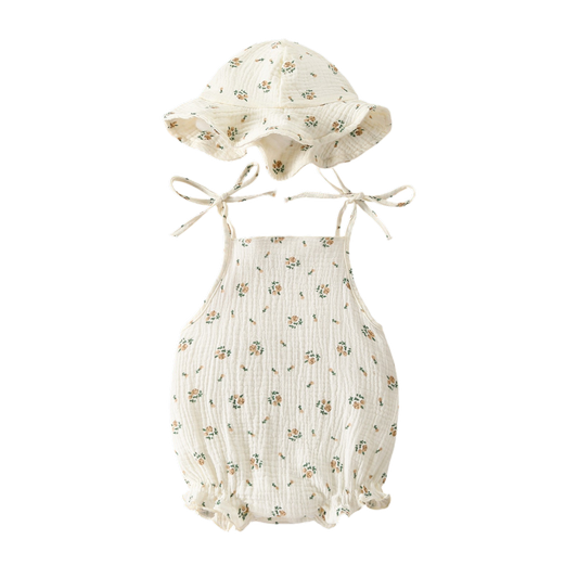 Sweet Floral Tie-Front Baby Bodysuit Set styled product image