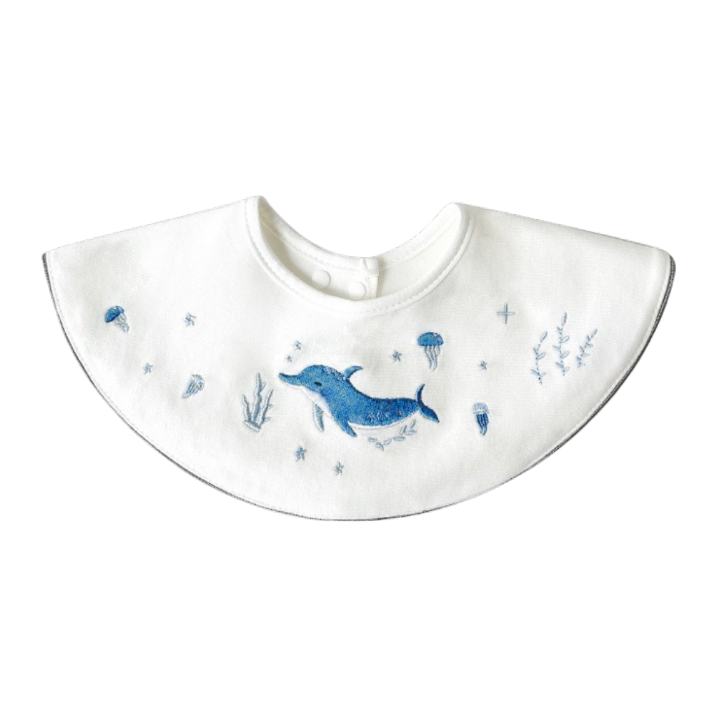 Ocean Dolphin Baby Bib styled product image