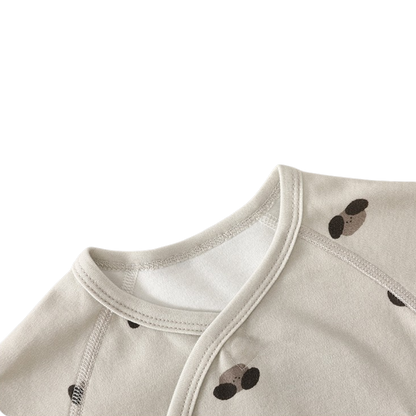 Warm Greige Long Sleeve Baby Bodysuit