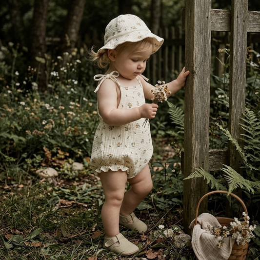 Sweet Floral Tie-Front Baby Bodysuit Set styled product image, view 2