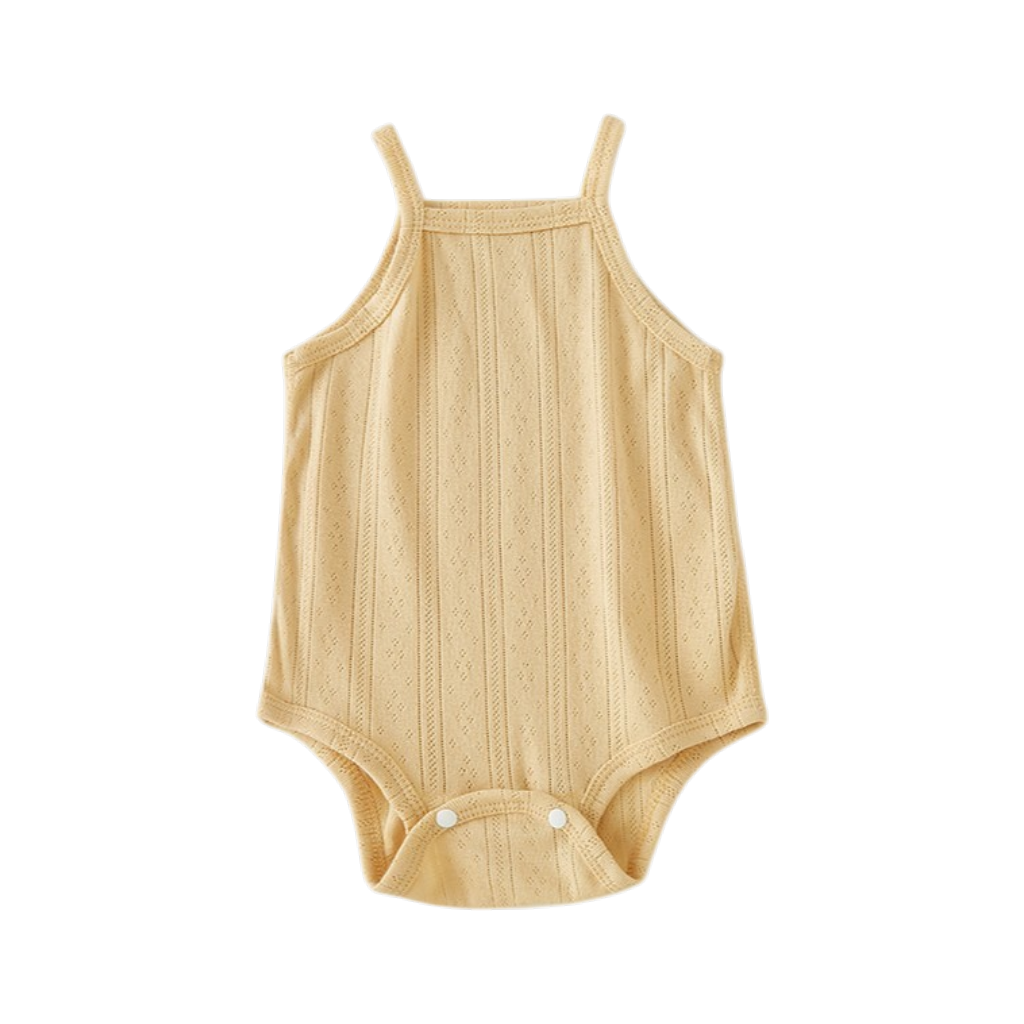 Yellow Sleeveless Baby Bodysuit styled product image
