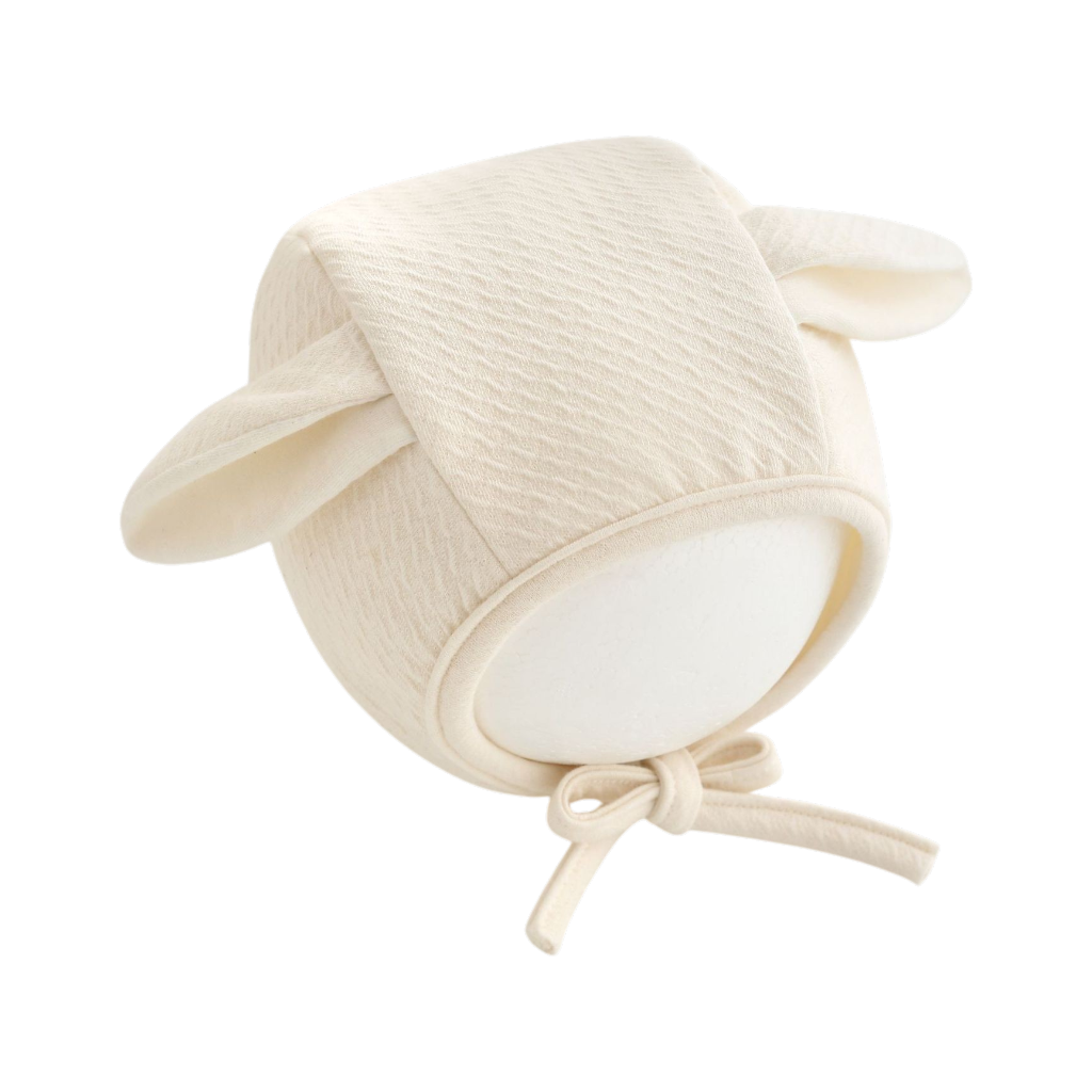 Cream Bunny-Ear Baby Hat