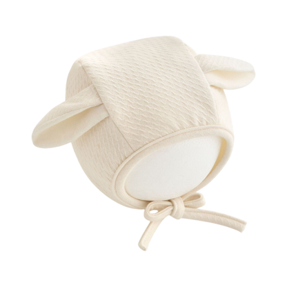 Cream Bunny-Ear Baby Hat