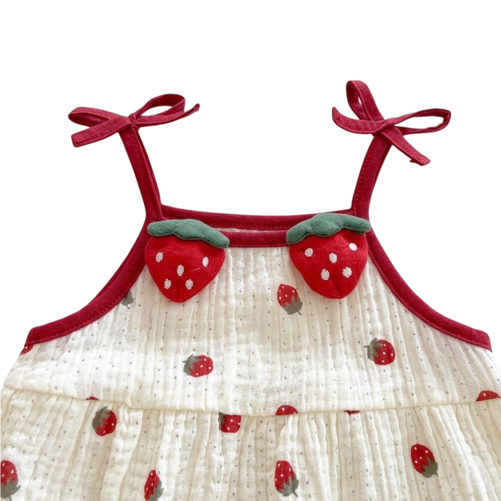 Strawberry Sleeveless Baby Bodysuit