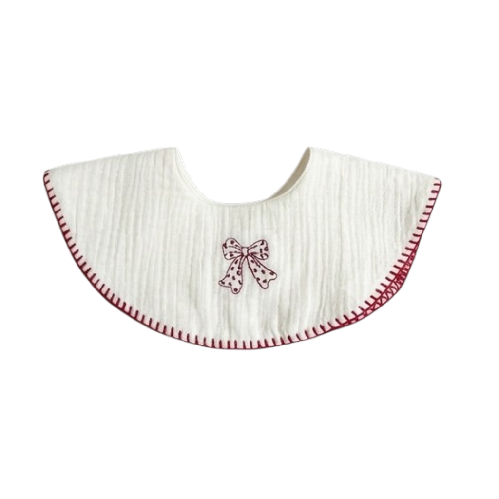 Red and White Bow Baby Bib styled product image