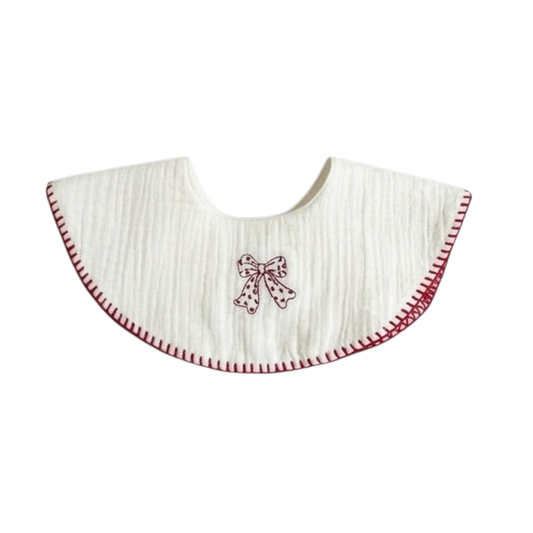 Red and White Bow Baby Bib styled product image