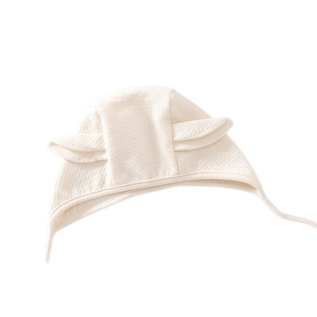 Cream Bunny-Ear Baby Hat